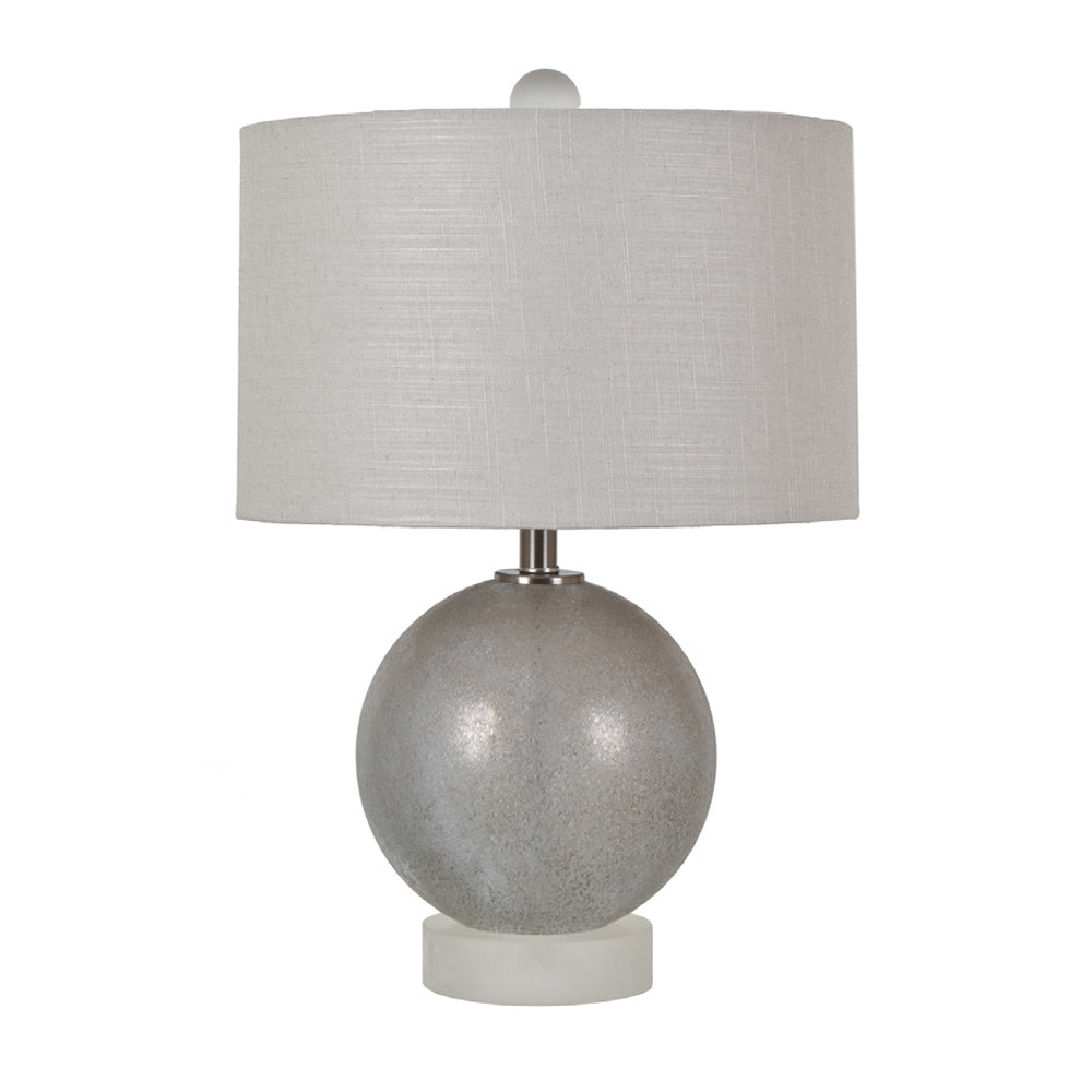 Crestview Collection Omni 25" Transitional Glass And Crystal Table Lamp In Smoking Glass And Frosted Finish With Gray Linen Drum Shade