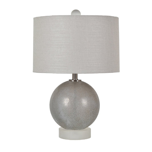 Crestview Collection Omni 25" Transitional Glass And Crystal Table Lamp In Smoking Glass And Frosted Finish With Gray Linen Drum Shade