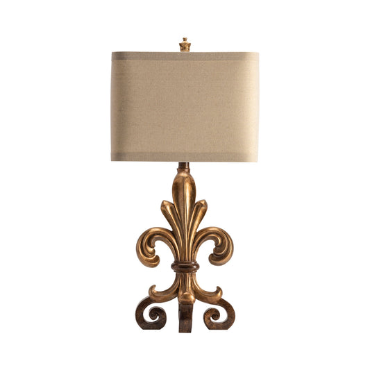 Crestview Collection Orleans 34" Traditional Resin Table Lamp In Champagne Finish With Sparkle Linen Shade