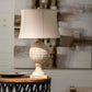 Crestview Collection Pagosa 31" Traditional Resin Table Lamp In Natural Oak And White Washed Finish With Oatmeal Linen Shade