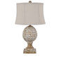 Crestview Collection Pagosa 31" Traditional Resin Table Lamp In Natural Oak And White Washed Finish With Oatmeal Linen Shade