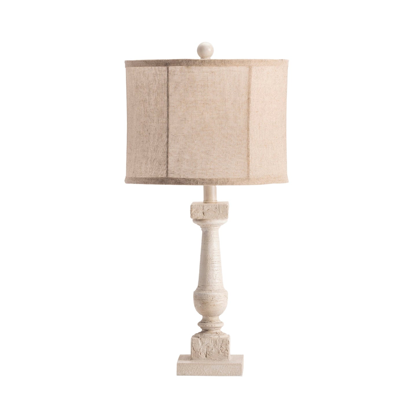 Crestview Collection Pearson 25" Traditional Resin Table Lamp In White Wash Finish With Oatmeal Linen Shade