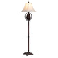 Crestview Collection Pine Creek 63" Rustic Resin Floor Lamp In Brown Finish With Natural Linen Fabric Shade