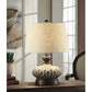 Crestview Collection Providence 21" Traditional Ceramic Table Lamp In Gray And Bronze Finish With Natural Linen Shade