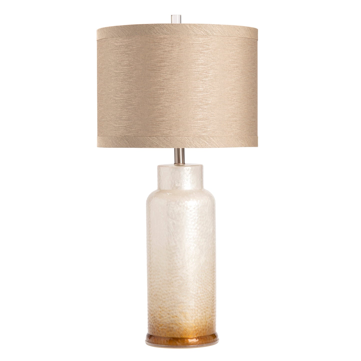 Crestview Collection Rossi 31" Transitional Glass Table Lamp In Taupe Ice Finish With Brown Linen Shade