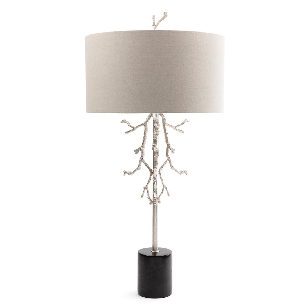 Crestview Collection Rowan 37" Transitional Metal And Marble Table Lamp In Gilded Silver And Black Marble Finish With Pale Gray Linen Drum Shade