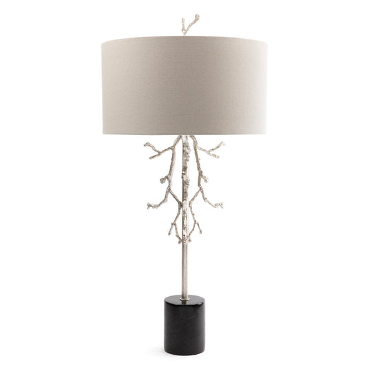 Crestview Collection Rowan 37" Transitional Metal And Marble Table Lamp In Gilded Silver And Black Marble Finish With Pale Gray Linen Drum Shade