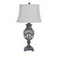 Crestview Collection Scrolled 31" Rustic Iron Iron Table Lamp In Resin Silver And Bronze Finish With Faux Silk Shade