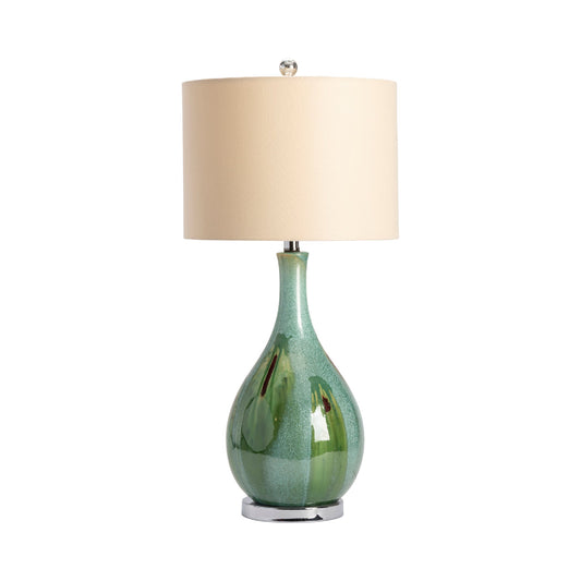 Crestview Collection Sea Scape 30" Transitional Ceramic Table Lamp In Blue Ceramic Finish With Taupe Linen Shade