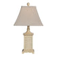 Crestview Collection Seaside 23" Coastal Resin Accent Lamp In Gray Washed White Finish With Square Shade Linen Fabric