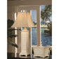Crestview Collection Seaside 34" Coastal Resin Table Lamp In Gray Washed White Finish With Square Linen Fabric Shade