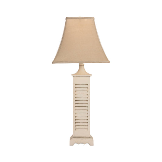Crestview Collection Seaside 34" Coastal Resin Table Lamp In Gray Washed White Finish With Square Linen Fabric Shade