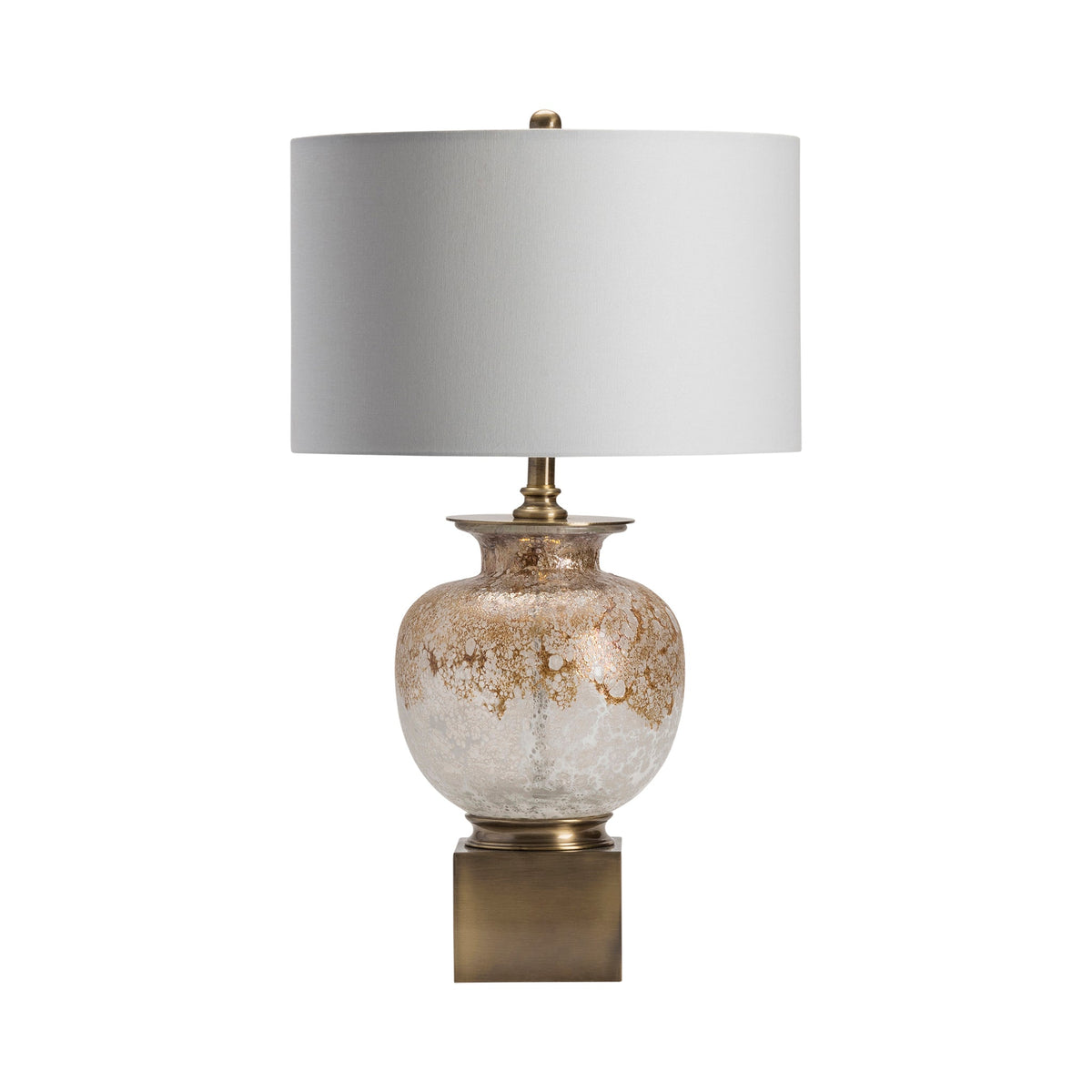 Crestview Collection Selborne 31" Traditional Glass And Metal Table Lamp In Golden Opal And Brass Finish With White Linen Shade