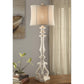 Crestview Collection Serenity 48" Traditional Resin Table Lamp In White Wash Finish With Natural Linen Shade