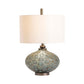 Crestview Collection Simons 27" Modern Glass And Metal Table Lamp In Blue Brown And Gunmetal Finish With Night Light