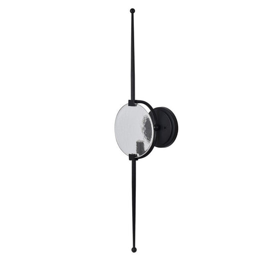 Crestview Collection Skye 44" Modern Iron And Glass Wall Sconce In Bronze Finish With Architectural Glass Diffuser