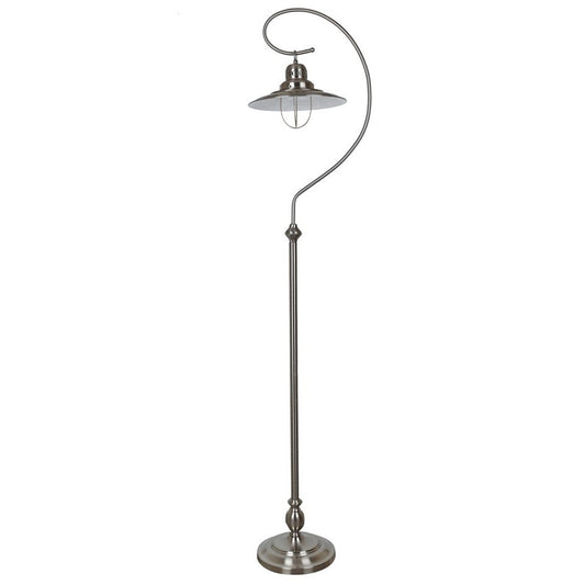 Crestview Collection Somerset 69" Coastal Metal Floor Lamp In Brushed Nickel Finish With Metal Shade