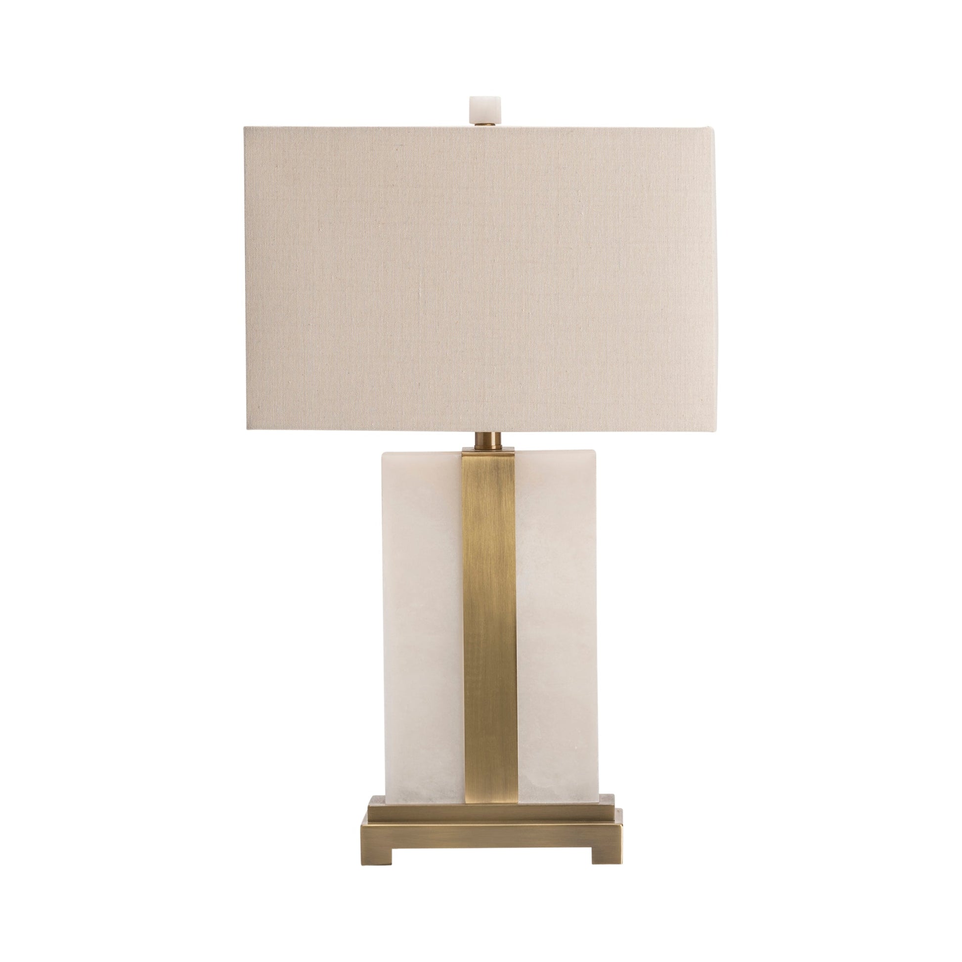 Crestview Collection Steart 28" Transitional Alabaster And Metal Table Lamp In Alabaster And Brass Finish With Oatmeal Linen Shade