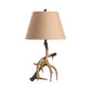 Crestview Collection Trophy 28" Rustic Resin Table Lamp In Natural Antler Finish With Burlap Shade