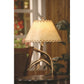 Crestview Collection Trophy 29" Rustic Resin Table Lamp In Natural Antler Finish With Faux Leather Fabric Shade