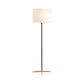 Crestview Collection Veda 62" Modern Metal Floor Lamp In Gunmetal And Antique Brass Finish With Off White Linen Drum Shade