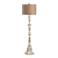 Crestview Collection Vento 64" Rustic Resin Floor Lamp In Antique Tuscan Finish With Metal Mesh And Burlap Shade