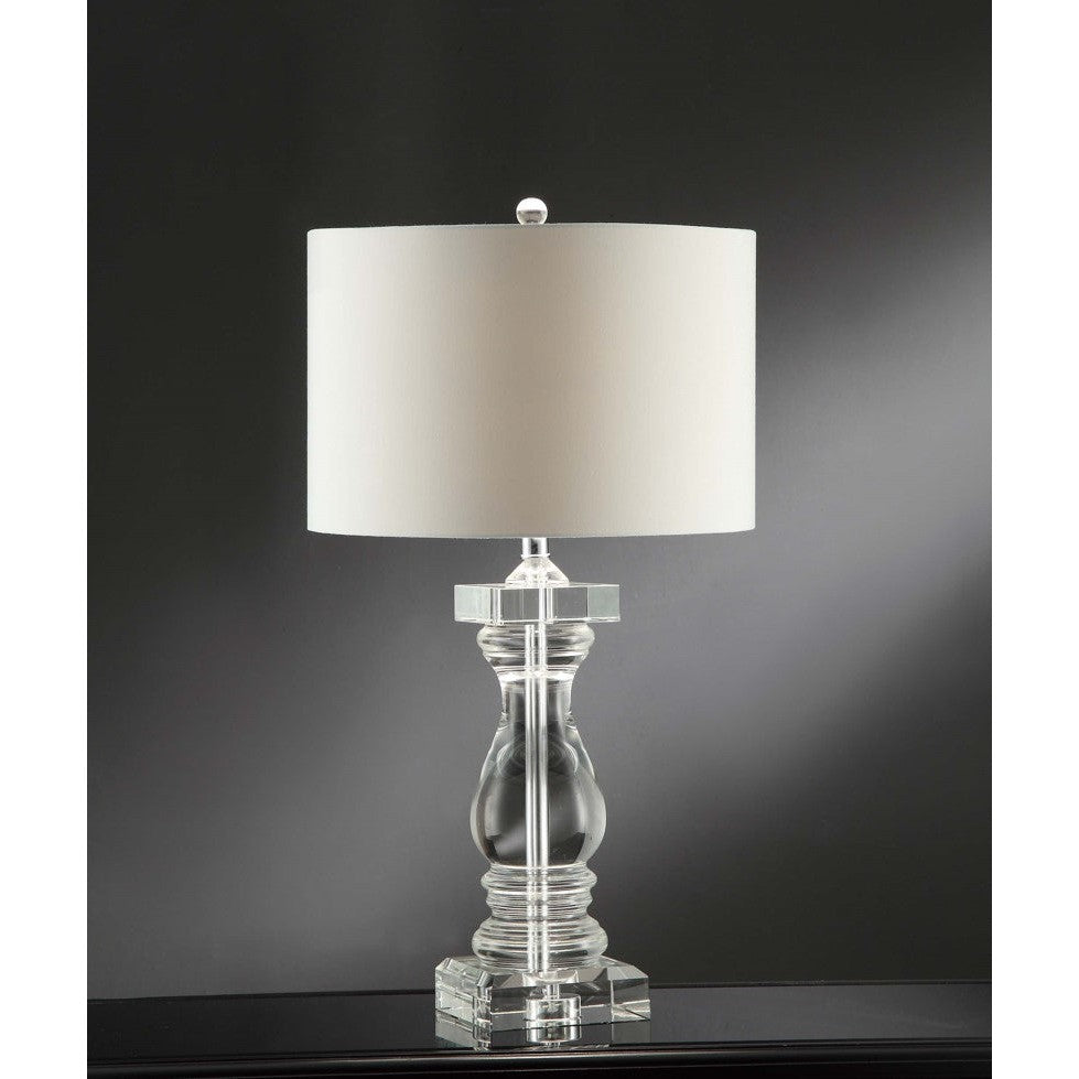 Crestview Collection Viatala Collum 29" Transitional Crystal Table Lamp In Crystal Finish With White Shade