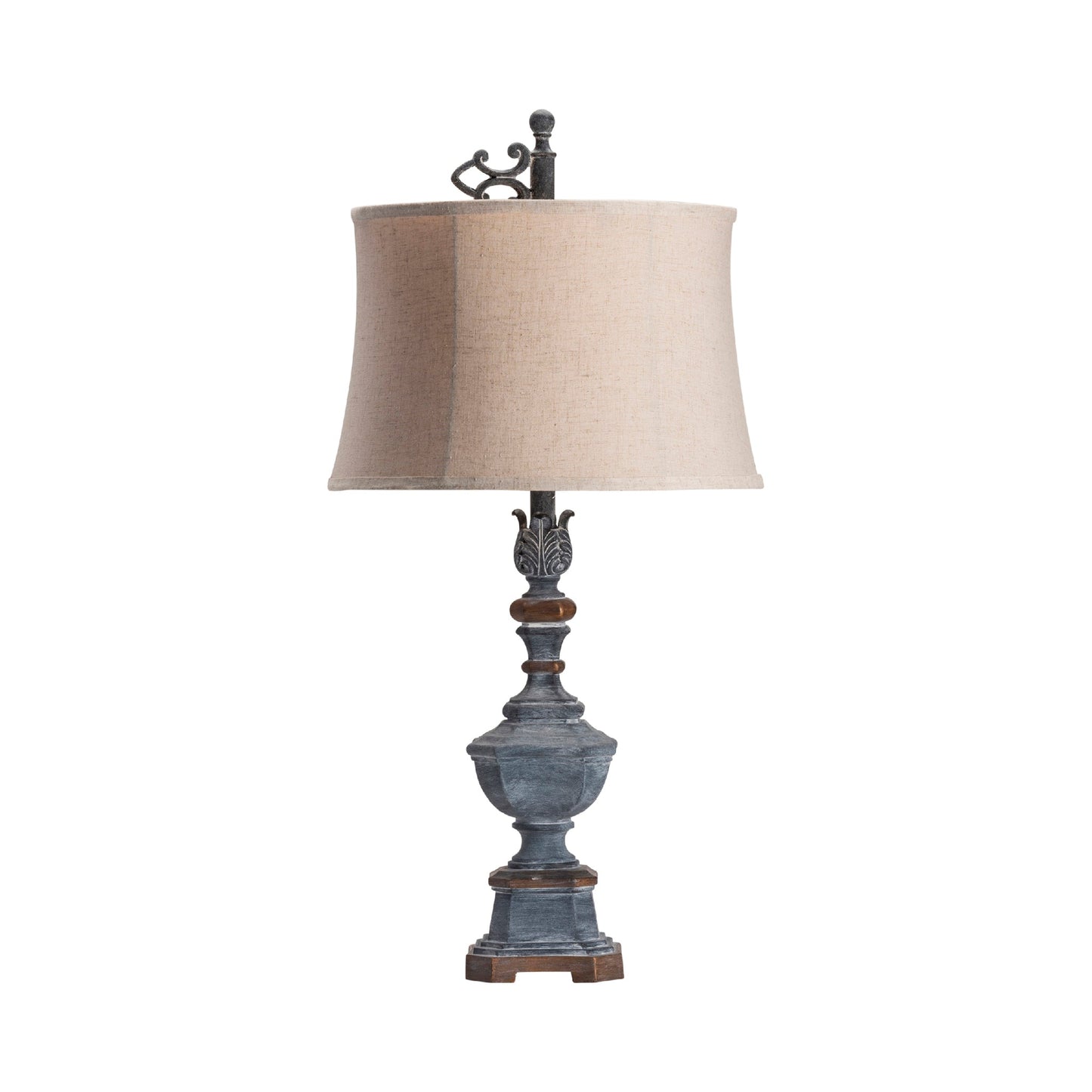 Crestview Collection Weather Vane 34" Rustic Resin Table Lamp In Antique Iron Finish With Cream Linen Shade