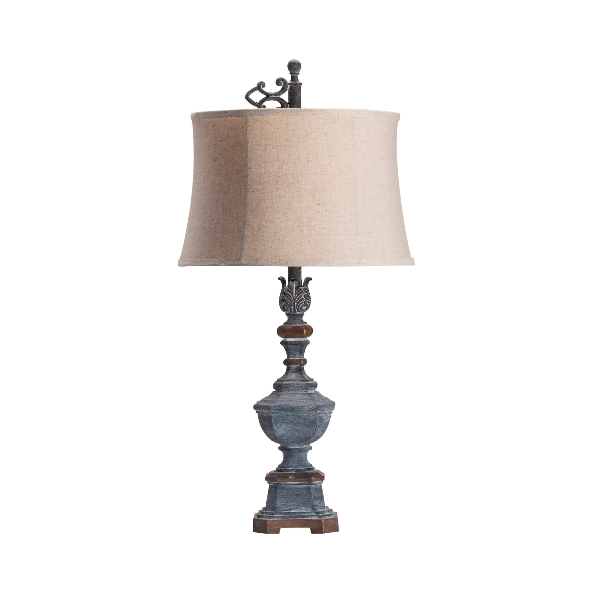 Crestview Collection Weather Vane 34" Rustic Resin Table Lamp In Antique Iron Finish With Cream Linen Shade