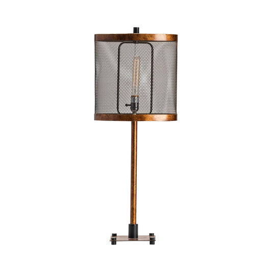 Crestview Collection Webster 33" Transitional Metal Table Lamp In Golden Bronze Finish With Oval Metal Mesh Shade