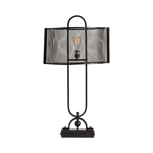 Crestview Collection Windsor 37" Rustic Metal Table Lamp In Oil Rubbed Bronze Finish With Metal Wire Shade