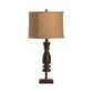 Crestview Collection Wooden Relic 26" Rustic Resin Table Lamp In Wood Finish With Burlap Shade