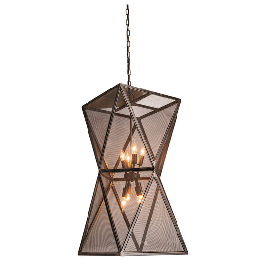 Crestview Collection Zander 37" Modern Iron Pendant Lamp In Black Iron Finish