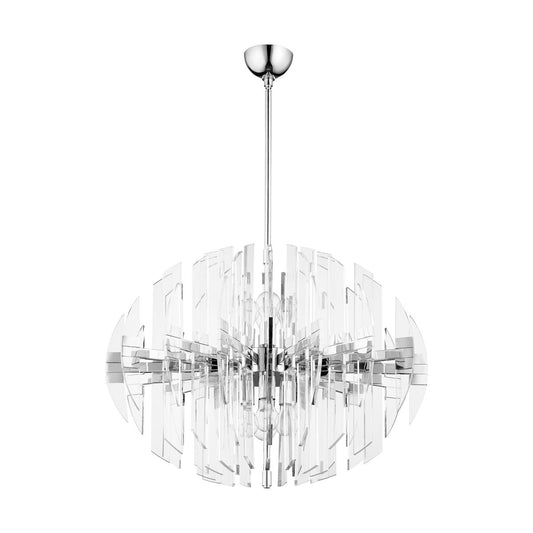 Cyan Design Zion 30" 8-Light Oval Polished Nickel Pendant