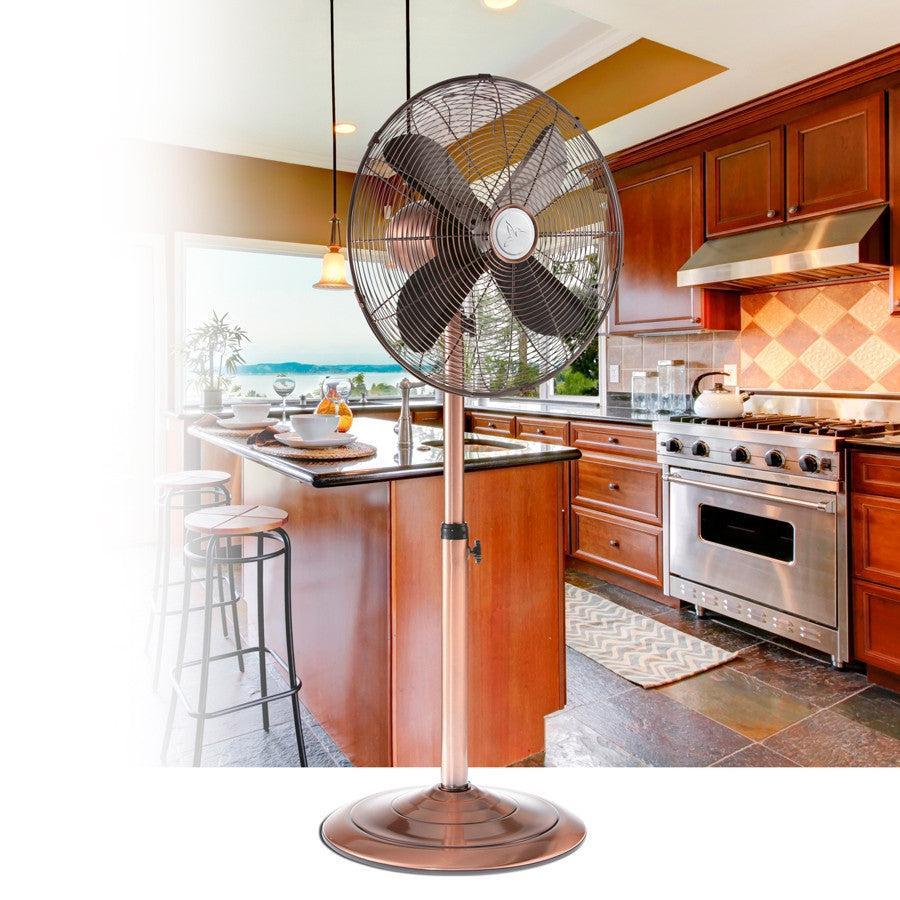 Deco Breeze 48" Copper Adjustable Height Indoor Pedestal Floor Fan