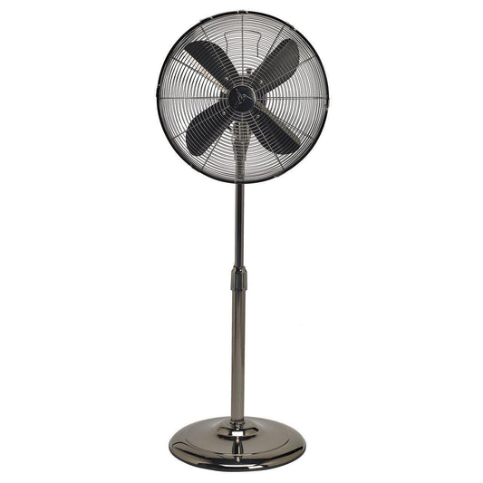 Deco Breeze 48" Pearl Black Adjustable Height Indoor Pedestal Floor Fan