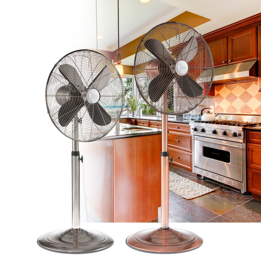 Deco Breeze 48" Stainless Steel Adjustable Height Indoor Pedestal Floor Fan