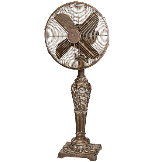 Deco Breeze Cantalonia 32" Brown Pedestal Table Fan