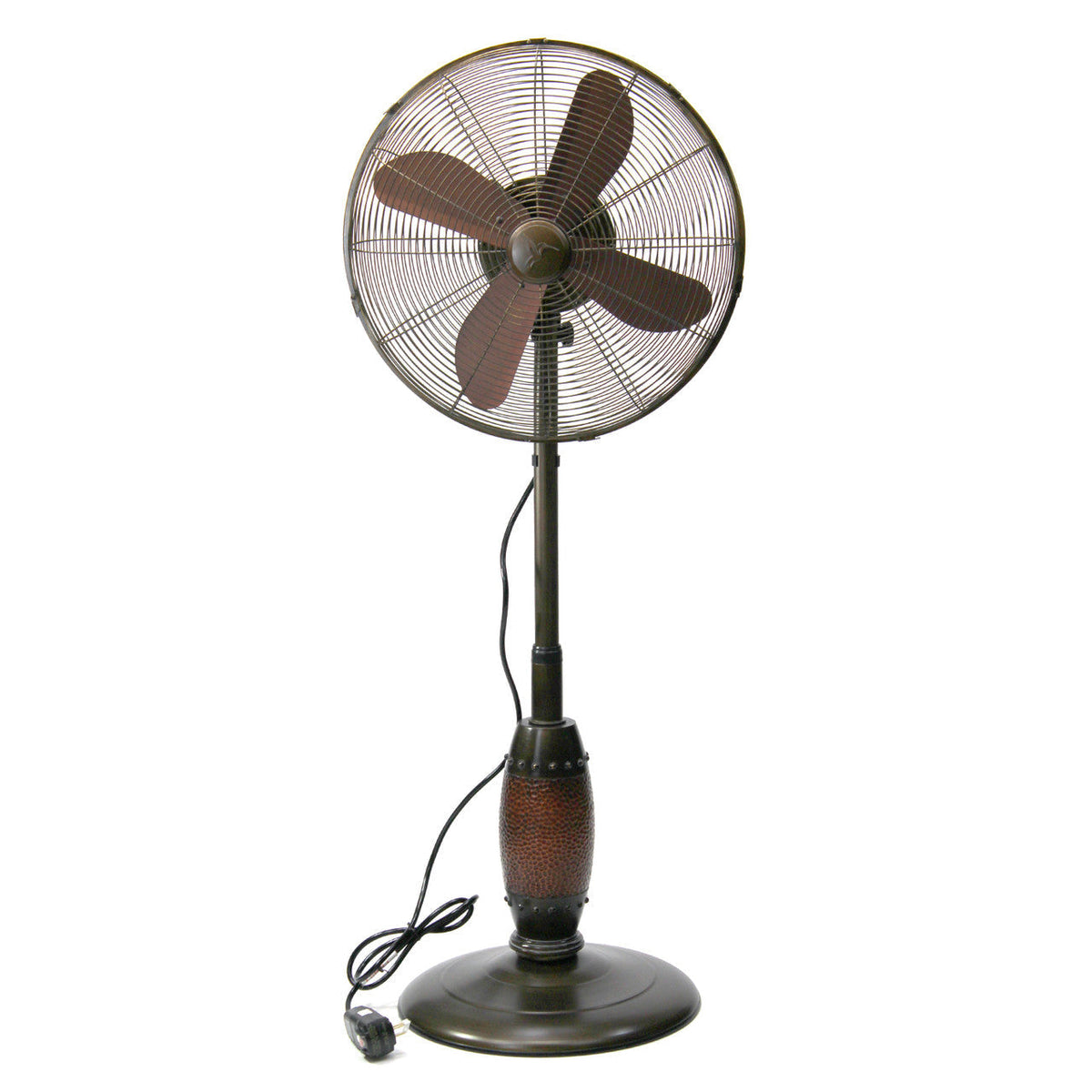 Deco Breeze Coppertino 51" Copper & Brown Adjustable Height Outdoor Pedestal Floor Fan