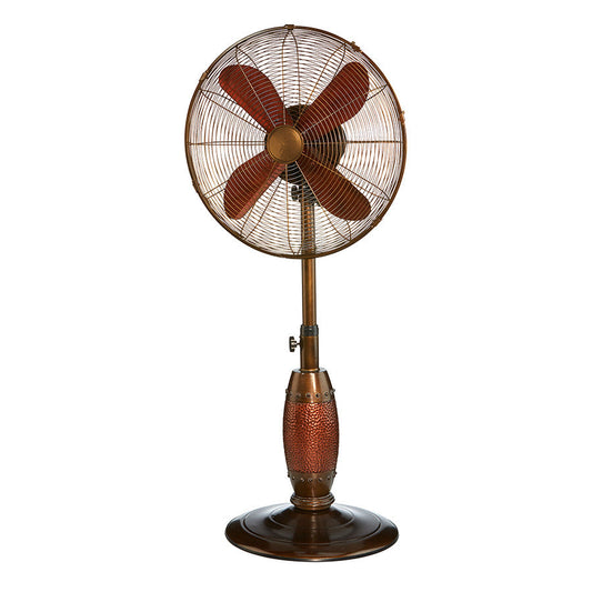 Deco Breeze Coppertino 51" Copper & Brown Adjustable Height Outdoor Pedestal Floor Fan