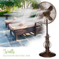 Deco Breeze Design Aire Prestigious 51" Brown Adjustable Height Indoor & Outdoor Pedestal Floor Fan With Misting Kit