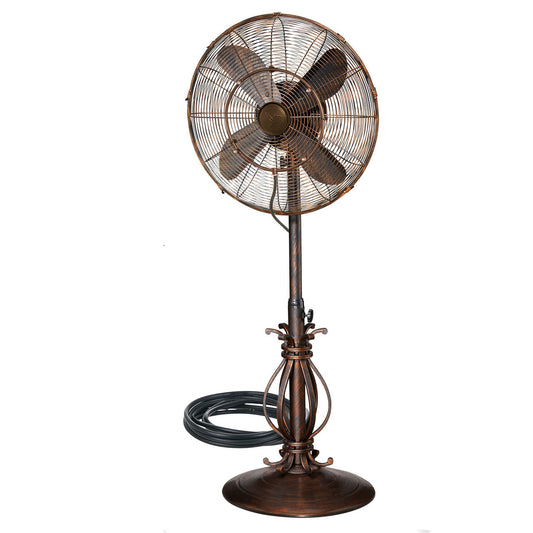 Deco Breeze Design Aire Prestigious 51" Brown Adjustable Height Indoor & Outdoor Pedestal Floor Fan With Misting Kit