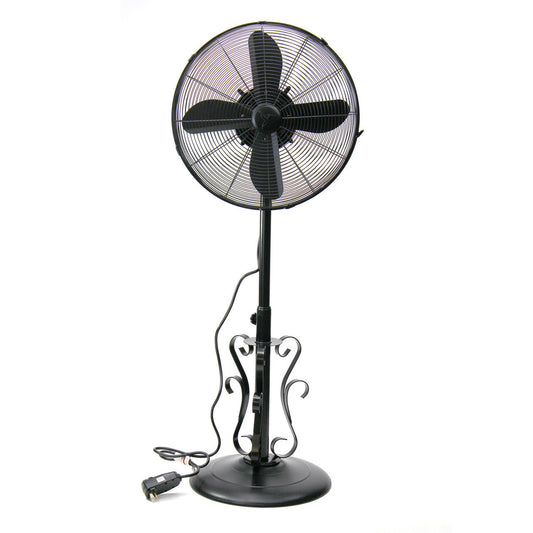 Deco Breeze Ebony 51" Black Adjustable Height Outdoor Pedestal Floor Fan
