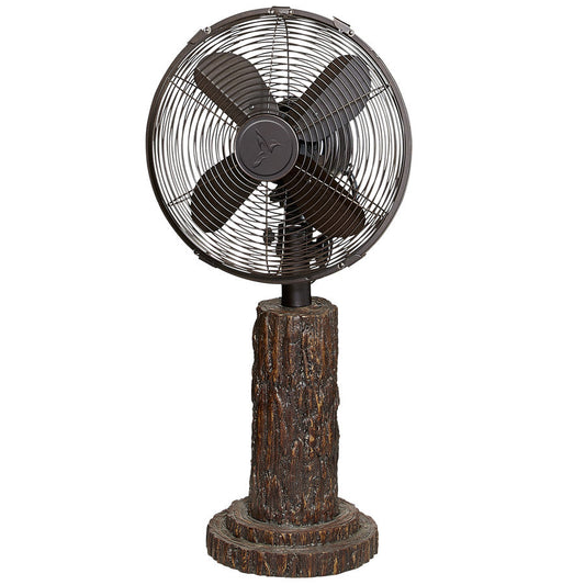 Deco Breeze Fir Bark 24" Brown Pedestal Table Fan