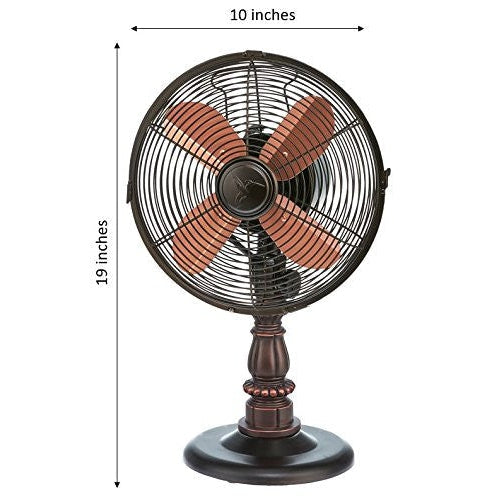 Deco Breeze Kipling 19" Brown & Copper Pedestal Table Fan