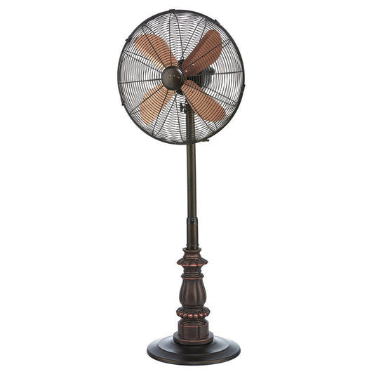 Deco Breeze Kipling 49" Brown & Copper Adjustable Height Indoor Pedestal Floor Fan