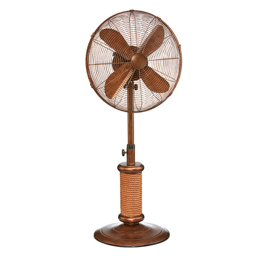 Deco Breeze Nautica 51" Brown & Cream Adjustable Height Outdoor Pedestal Floor Fan