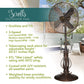 Deco Breeze Prestigious 51" Brown Adjustable Height Outdoor Pedestal Floor Fan