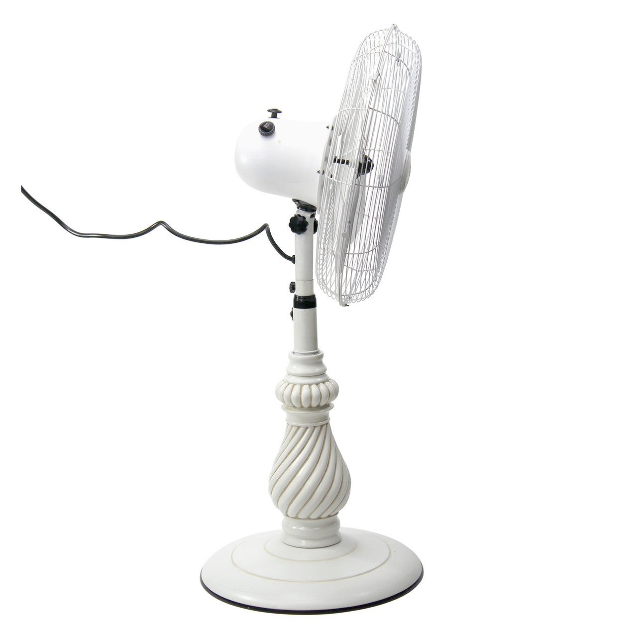 Deco Breeze Providence 51" Antique White Adjustable Height Outdoor Pedestal Floor Fan