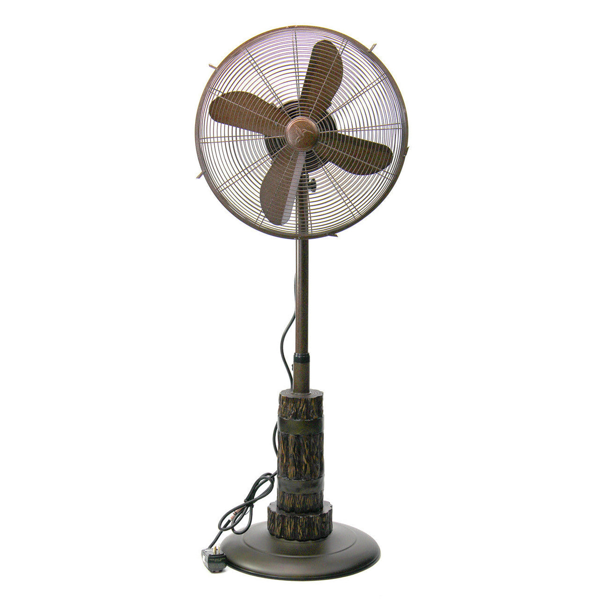 Deco Breeze Terra 51" Brown Adjustable Height Outdoor Pedestal Floor Fan